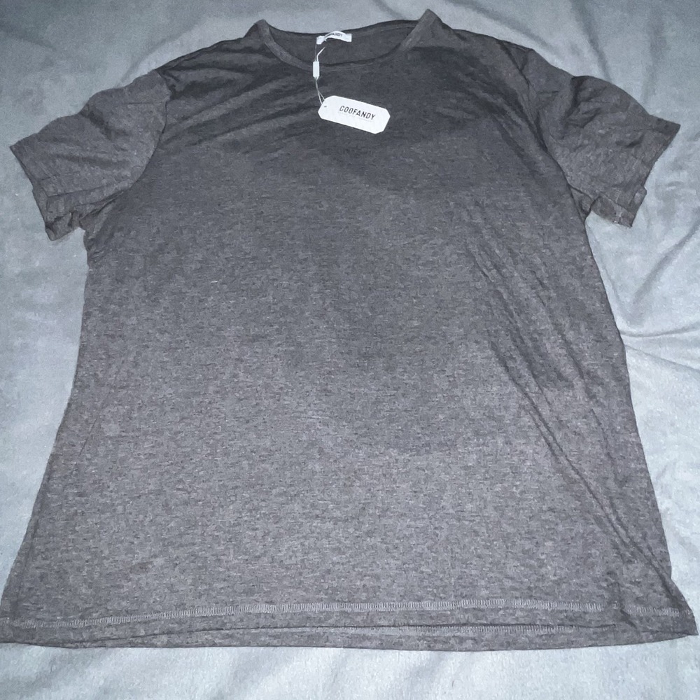 COOFANDY Mens 2XL Heather Gray T Shirt Short Sleeve Casual Lightweight NWT